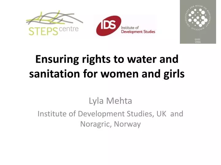 ensuring rights to water and sanitation for women and girls