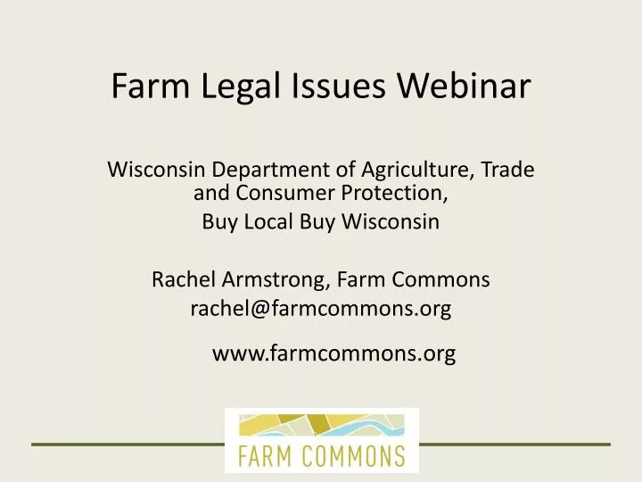 farm legal issues webinar
