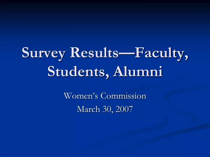 survey results faculty students alumni