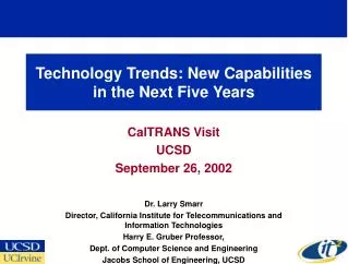 Technology Trends: New Capabilities in the Next Five Years