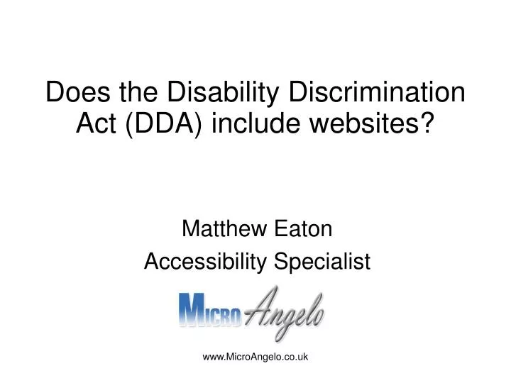 does the disability discrimination act dda include websites