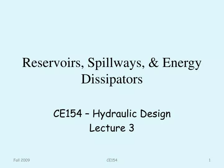 reservoirs spillways energy dissipators