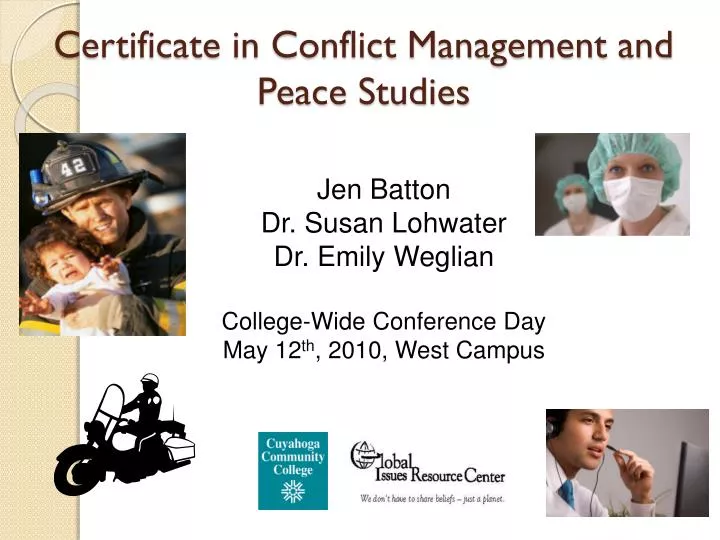 certificate in conflict management and peace studies