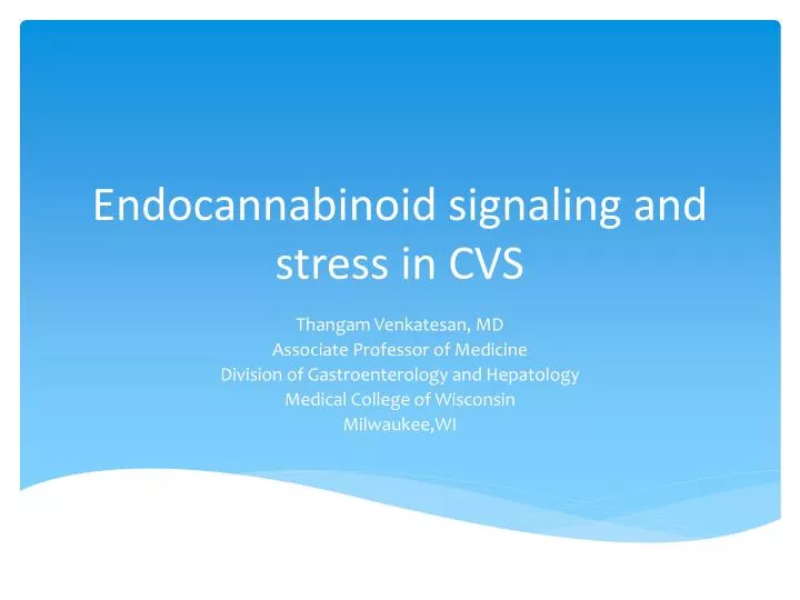 endocannabinoid signaling and stress in cvs