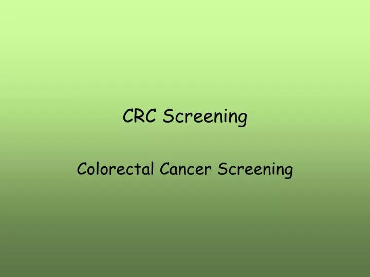 crc screening