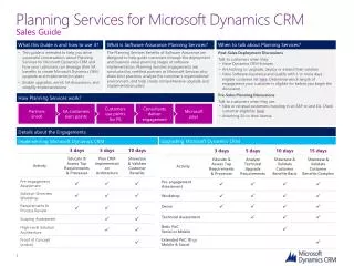 Planning Services for Microsoft Dynamics CRM