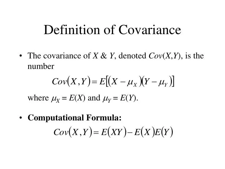 definition of covariance