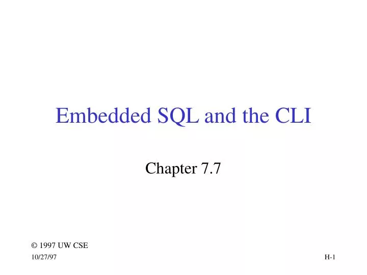 embedded sql and the cli