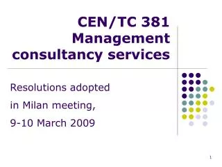 CEN/TC 381 Management consultancy services