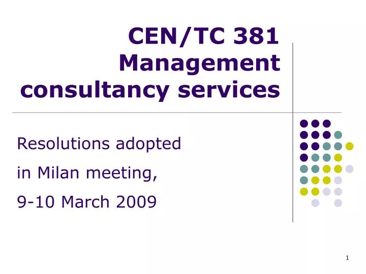 cen tc 381 management consultancy services