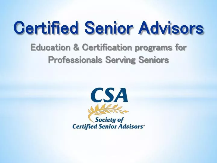 education certification programs for professionals serving seniors