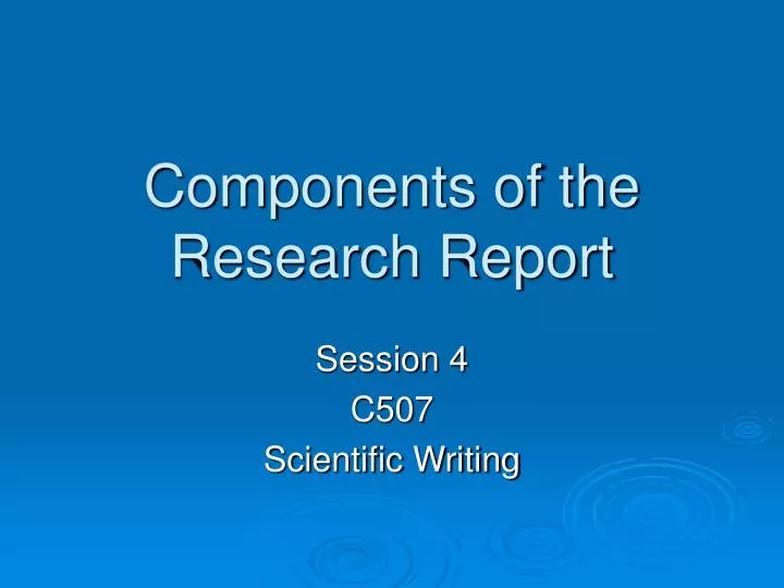 components of the research report