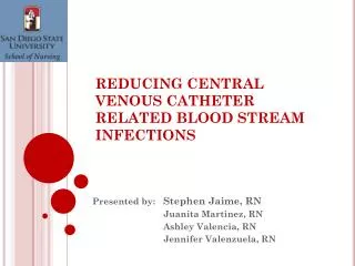 REDUCING CENTRAL VENOUS CATHETER RELATED BLOOD STREAM INFECTIONS