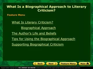 What Is a Biographical Approach to Literary Criticism?