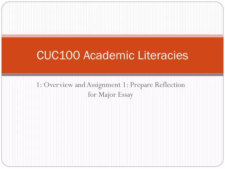 cuc100 academic literacies