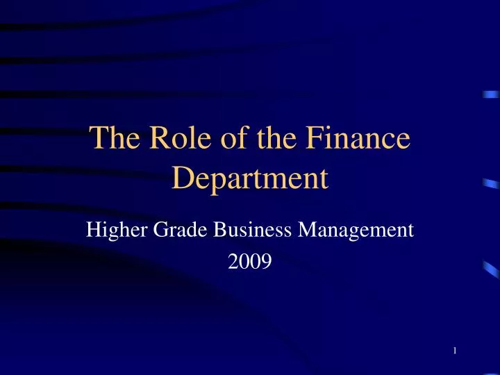 the role of the finance department