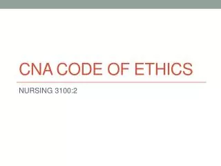 cna code of ethics