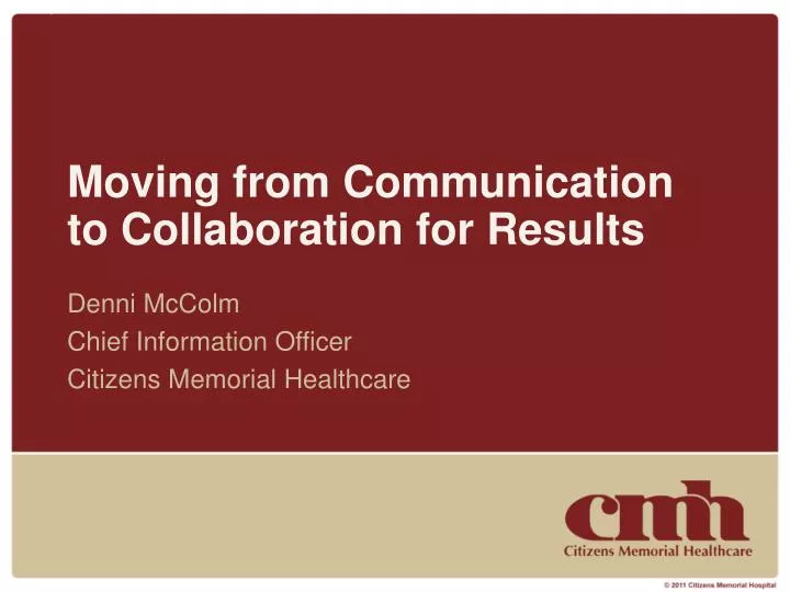moving from communication to collaboration for results