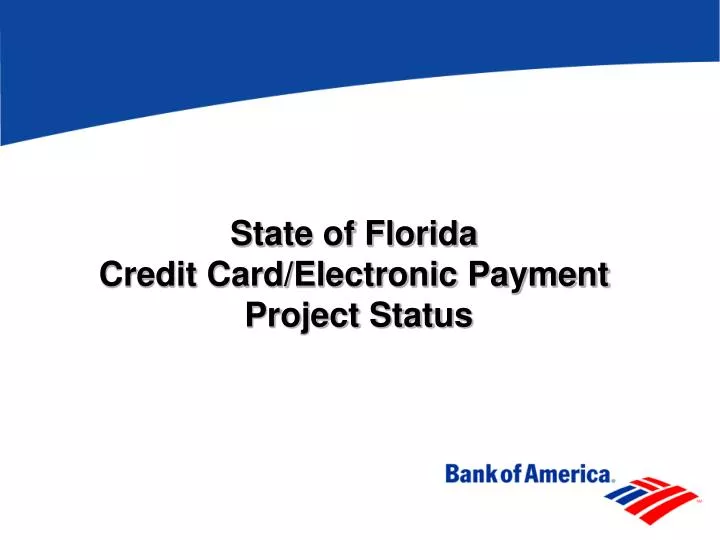 state of florida credit card electronic payment project status