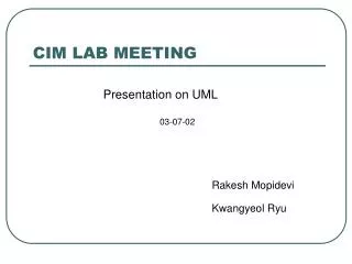 CIM LAB MEETING