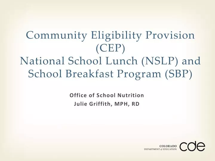 community eligibility provision cep national school lunch nslp and school breakfast program sbp