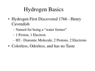 Hydrogen Basics