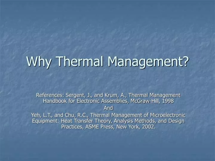 why thermal management