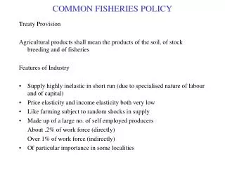 COMMON FISHERIES POLICY