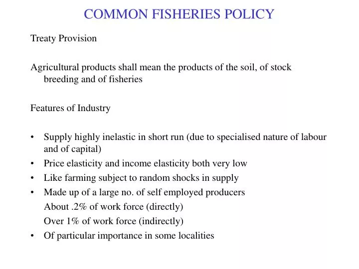 common fisheries policy