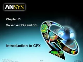 Chapter 13 Solver .out File and CCL