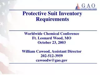 Protective Suit Inventory Requirements