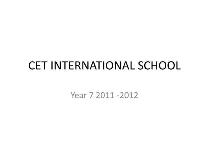cet international school