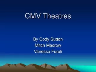 CMV Theatres