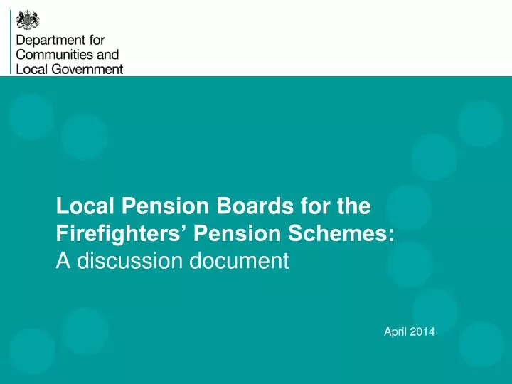 local pension boards for the firefighters pension schemes a discussion document