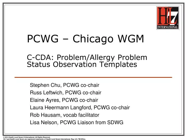 pcwg chicago wgm c cda problem allergy problem status observation templates
