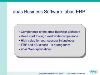 abas Business Software: abas ERP