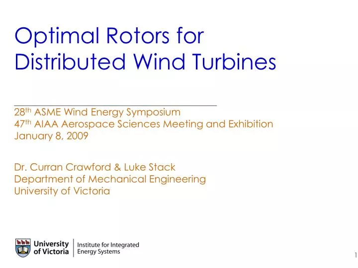 optimal rotors for distributed wind turbines