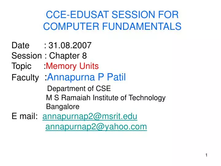 cce edusat session for computer fundamentals