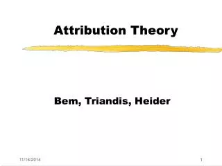 Attribution Theory