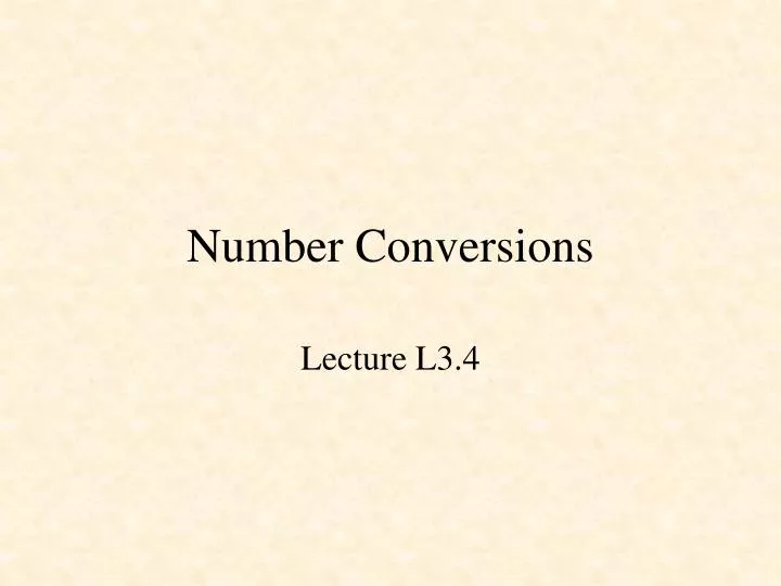 number conversions