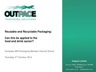 Reusable and Recyclable Packaging: Can this be applied to the food and drink sector?