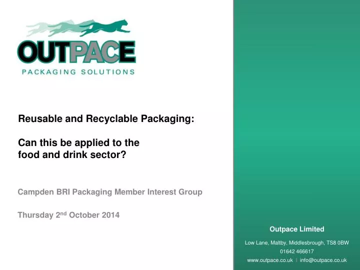 reusable and recyclable packaging can this be applied to the food and drink sector