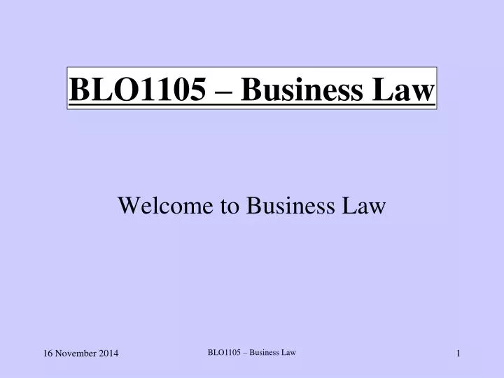 blo1105 business law