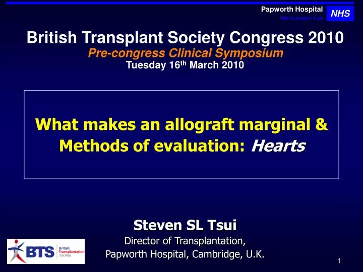 what makes an allograft marginal methods of evaluation hearts