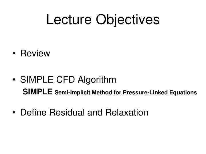 lecture objectives