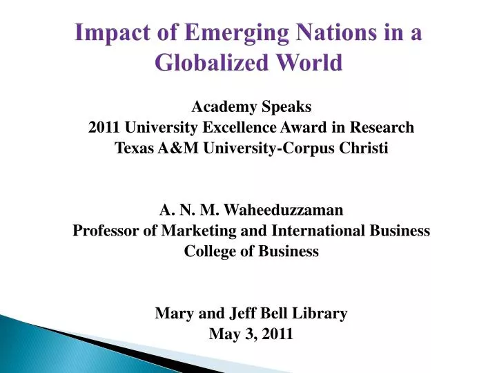 impact of emerging nations in a globalized world