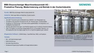 Kunde : BMA Braunschweiger Maschinenbauanstalt AG