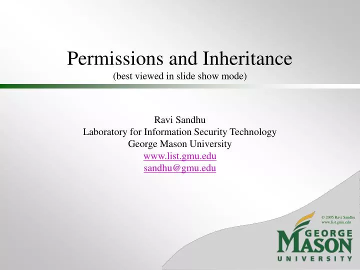 permissions and inheritance best viewed in slide show mode