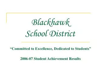 Blackhawk School District
