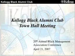 Kellogg Black Alumni Club Town Hall Meeting